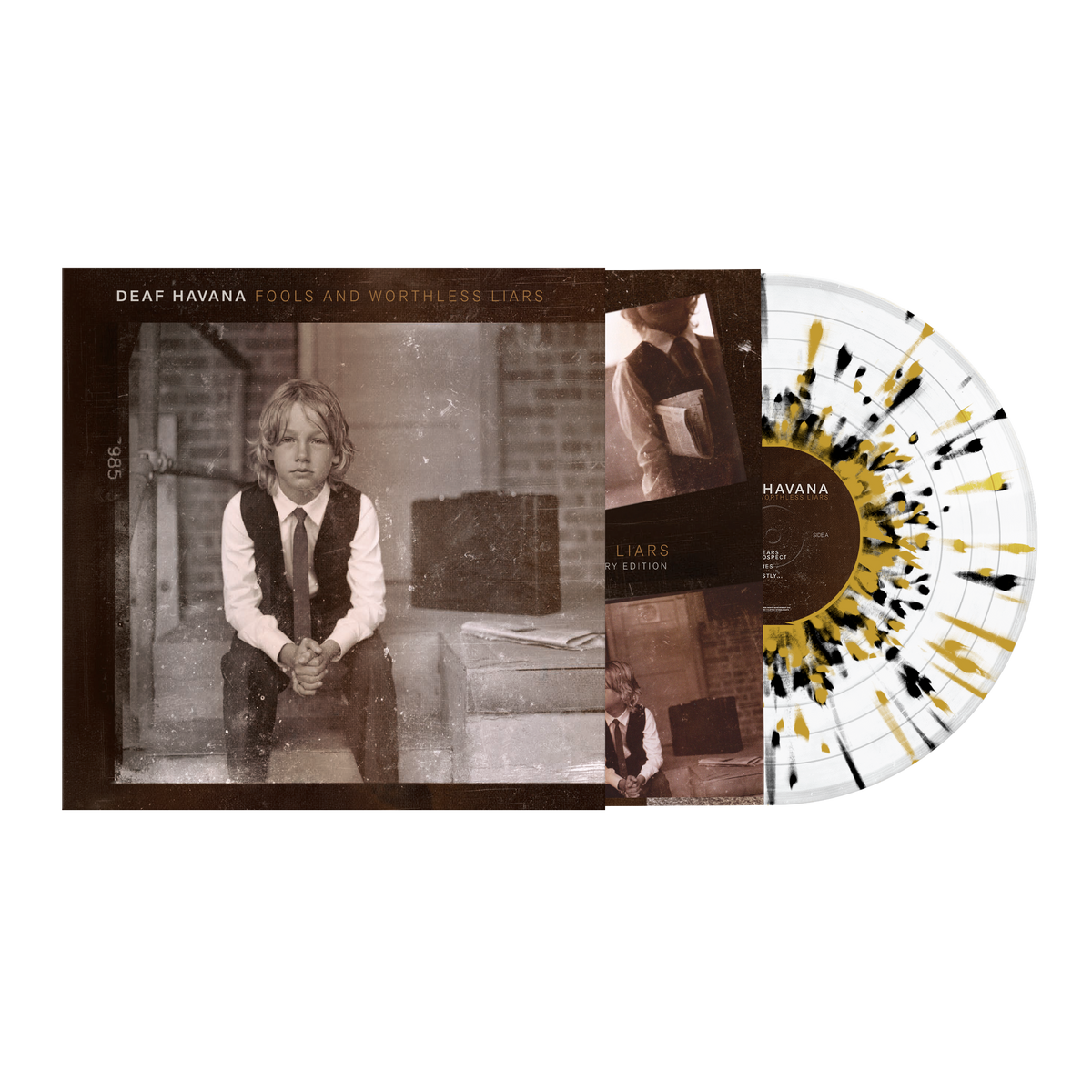 EXCLUSIVE TRANSLUCENT GOLD AND BLACK SPLATTER D2C VINYL - FOOLS AND WORTHLESS LIARS - 15th ANNIVERSARY